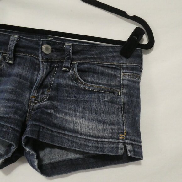 AMERICAN EAGLE - Stretch | size 2 | Classic Dark Blue Denim Shorts - Picture 8 of 14